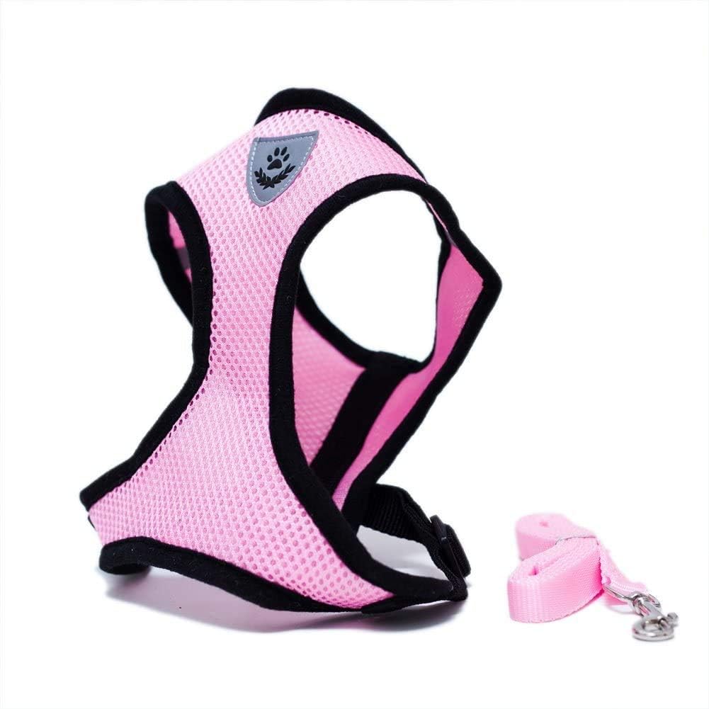 Harnais Petit Chien - DogHarnessLeadLeash™ - Rose - Bulle de Chien