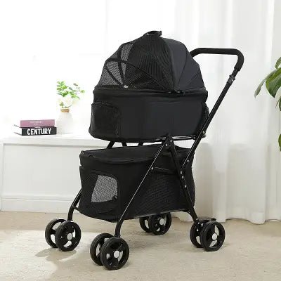 Poussette pour Chien - PetStroller™ - Noir - Bulle de Chien