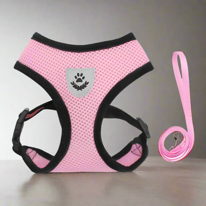Harnais Petit Chien - DogHarnessLeadLeash™ - Rose - Bulle de Chien