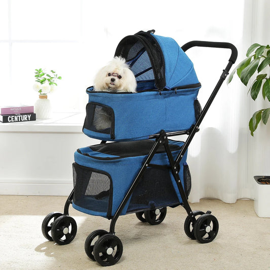 Poussette pour Chien - PetStroller™ - Bleu - Bulle de Chien