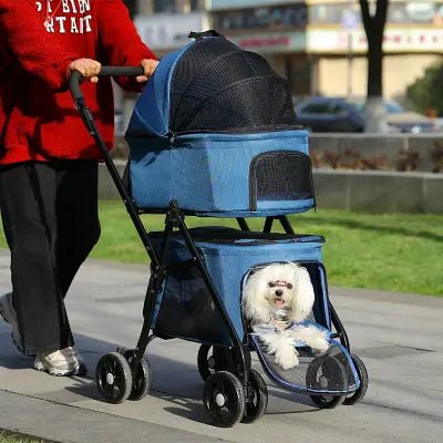 Poussette pour Chien - PetStroller™ - Bleu - Bulle de Chien