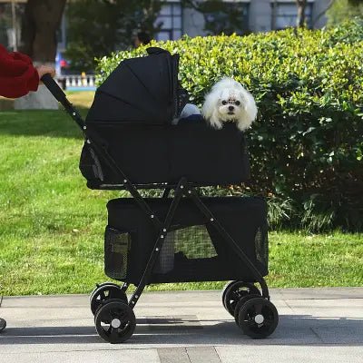 Poussette pour Chien - PetStroller™ - Noir - Bulle de Chien