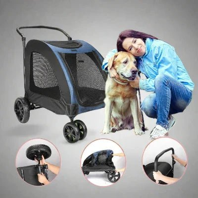 Poussette pour Chien - StrollyPet™ - Bleu - Bulle de Chien