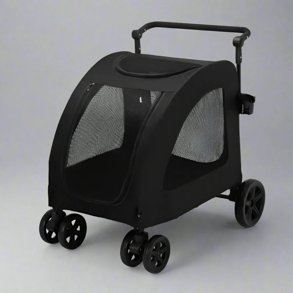 Poussette pour Chien - StrollyPet™ - Noir - Bulle de Chien