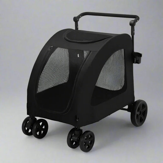 Poussette pour Chien - StrollyPet™ - Noir - Bulle de Chien