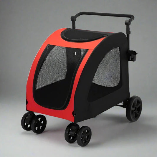 Poussette pour Chien - StrollyPet™ - Rouge - Bulle de Chien