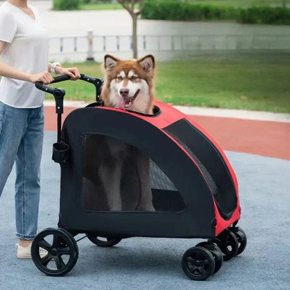 Poussette pour Chien - StrollyPet™ - Rouge - Bulle de Chien